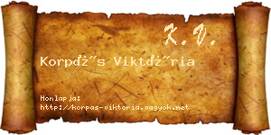Korpás Viktória névjegykártya